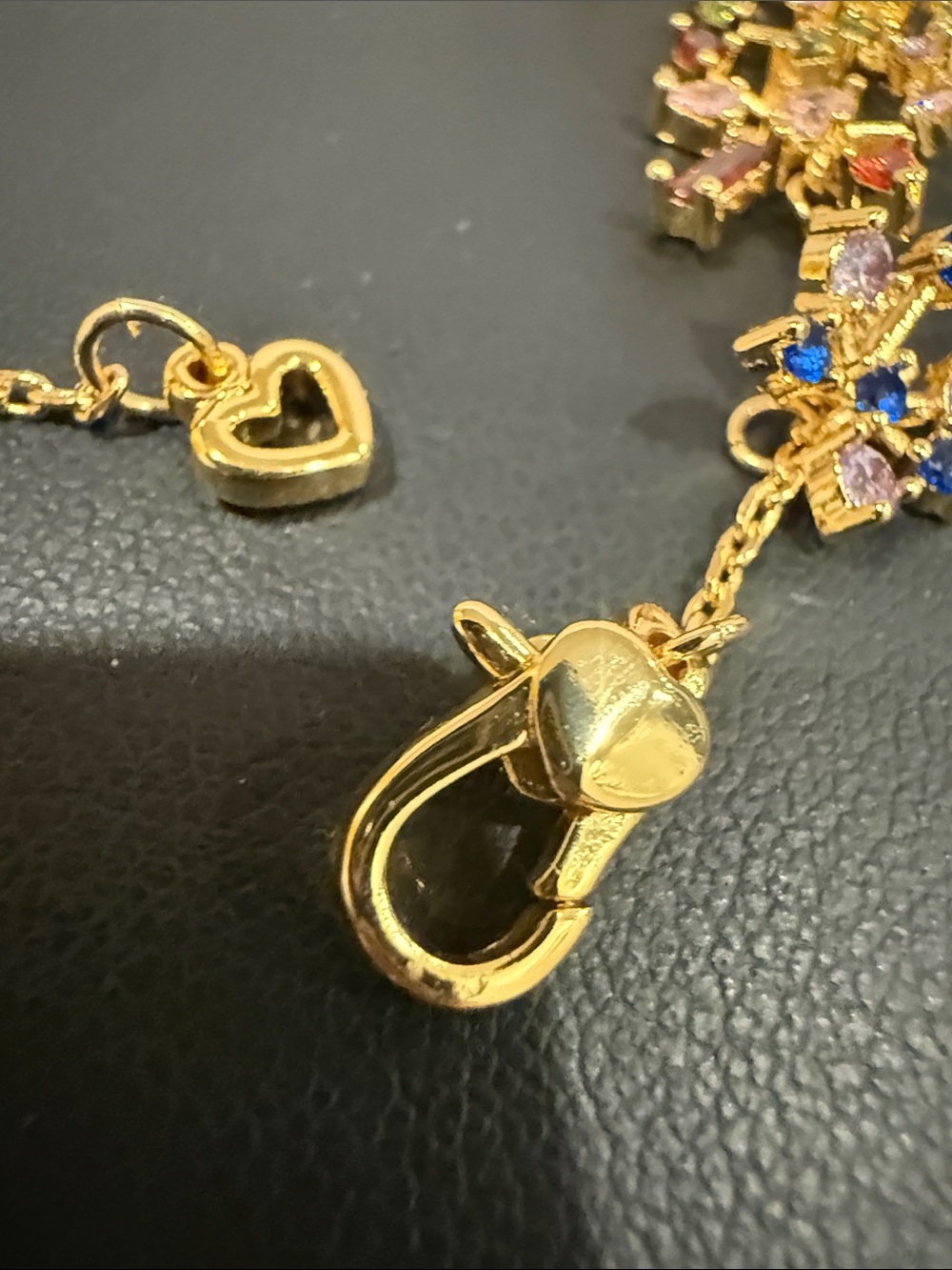 kate spade |♠️| Gold Toned Plated Multicolor Starburst Pendant Bracelet - Picture 7 of 7